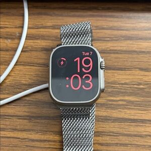 Apple Ultra watch with Silver Mesh Band